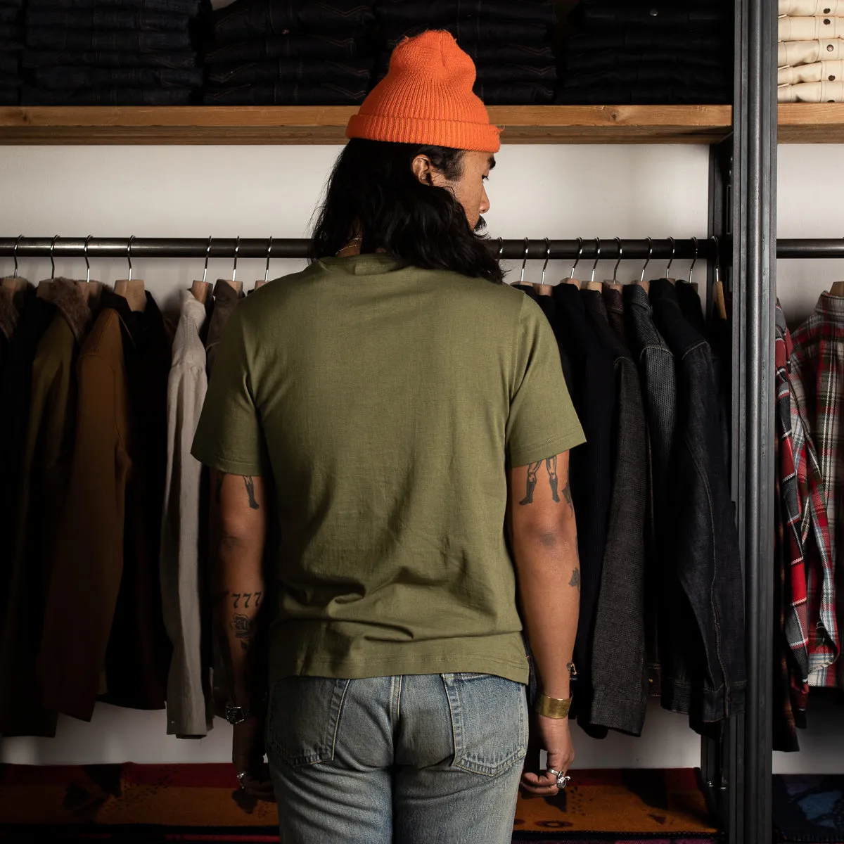 1950s Lightweight Loopwheeled Tee - Army sold by Standard and Strange product image thumbnail 5