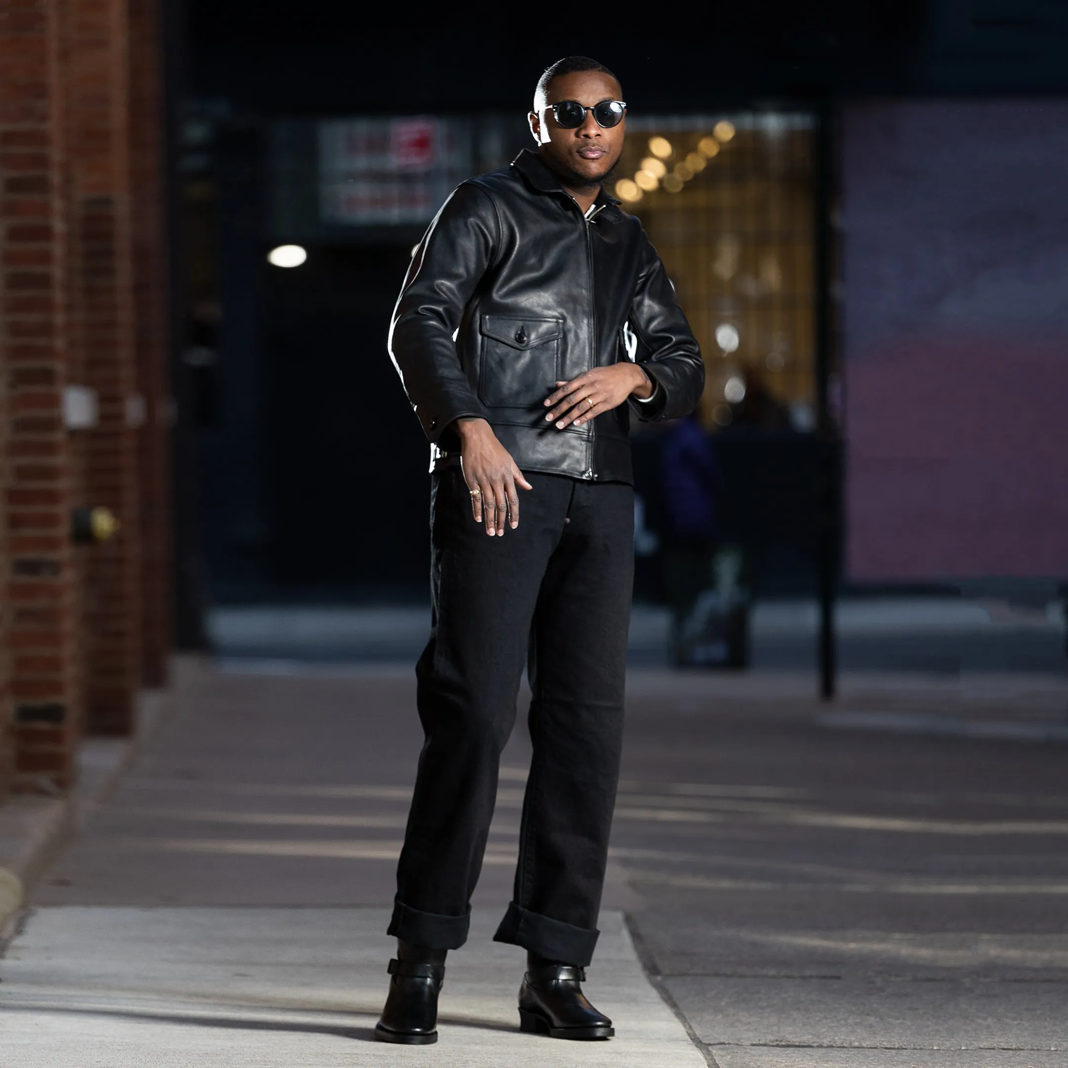 Horsehide A-1 Zip Jacket - Black sold by Standard and Strange product image thumbnail 4