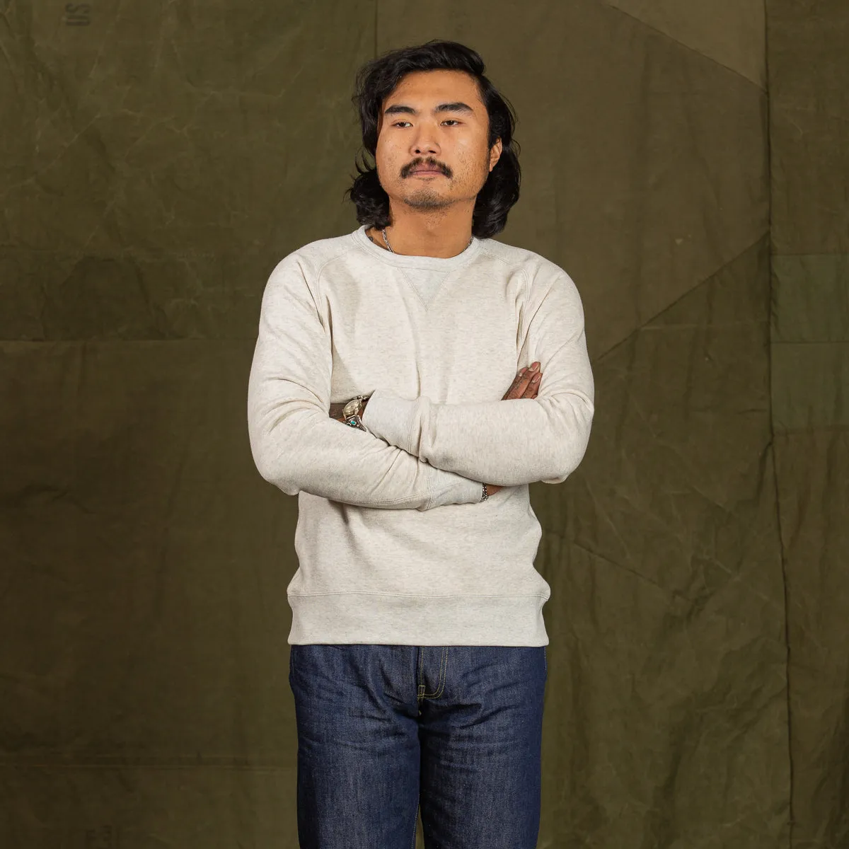 Wakayama Special Loopwheel Raglan Crewneck Sweatshirt - Heather Gray sold by Standard and Strange product image thumbnail 3