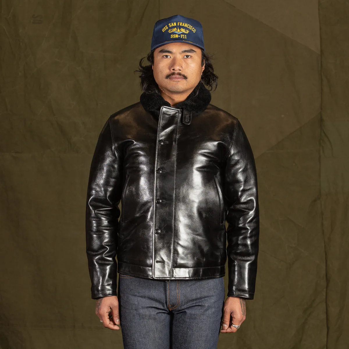 Aniline Horse N-1 Deck Jacket - Black (LN-1) sold by Standard and Strange product image thumbnail 5