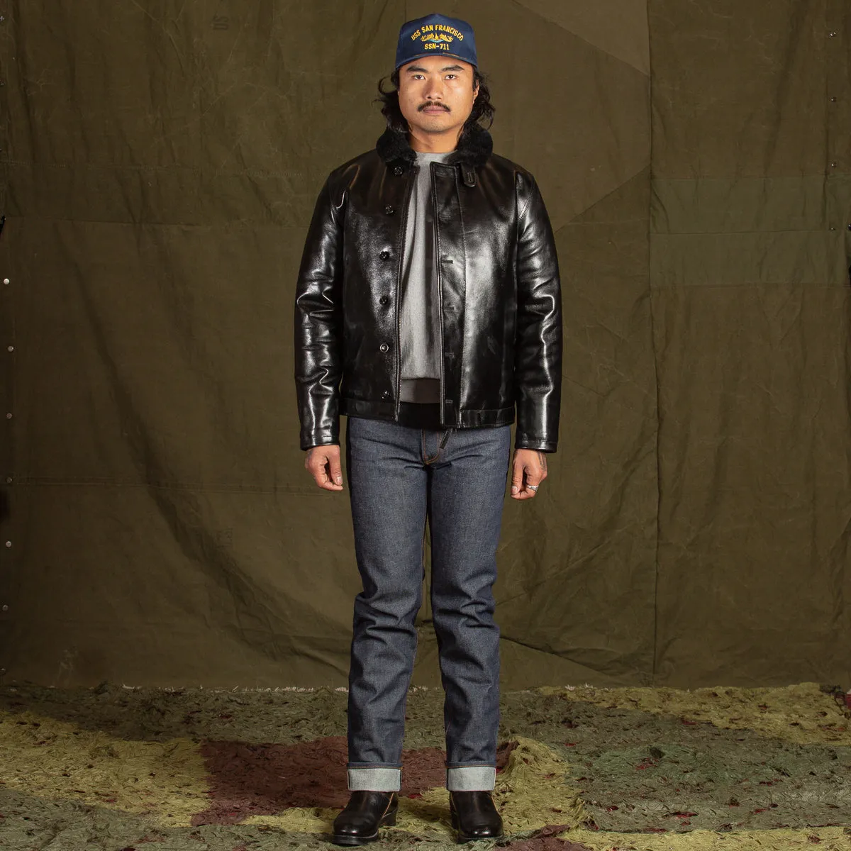 Aniline Horse N-1 Deck Jacket - Black (LN-1) sold by Standard and Strange product image thumbnail 3