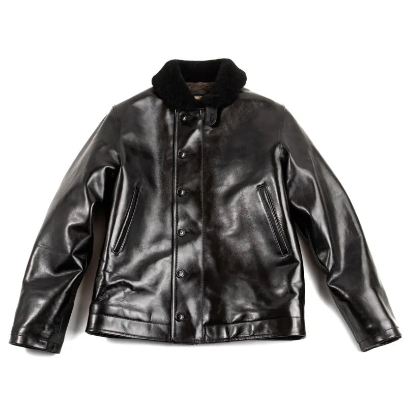Aniline Horse N-1 Deck Jacket - Black (LN-1) sold by Standard and Strange