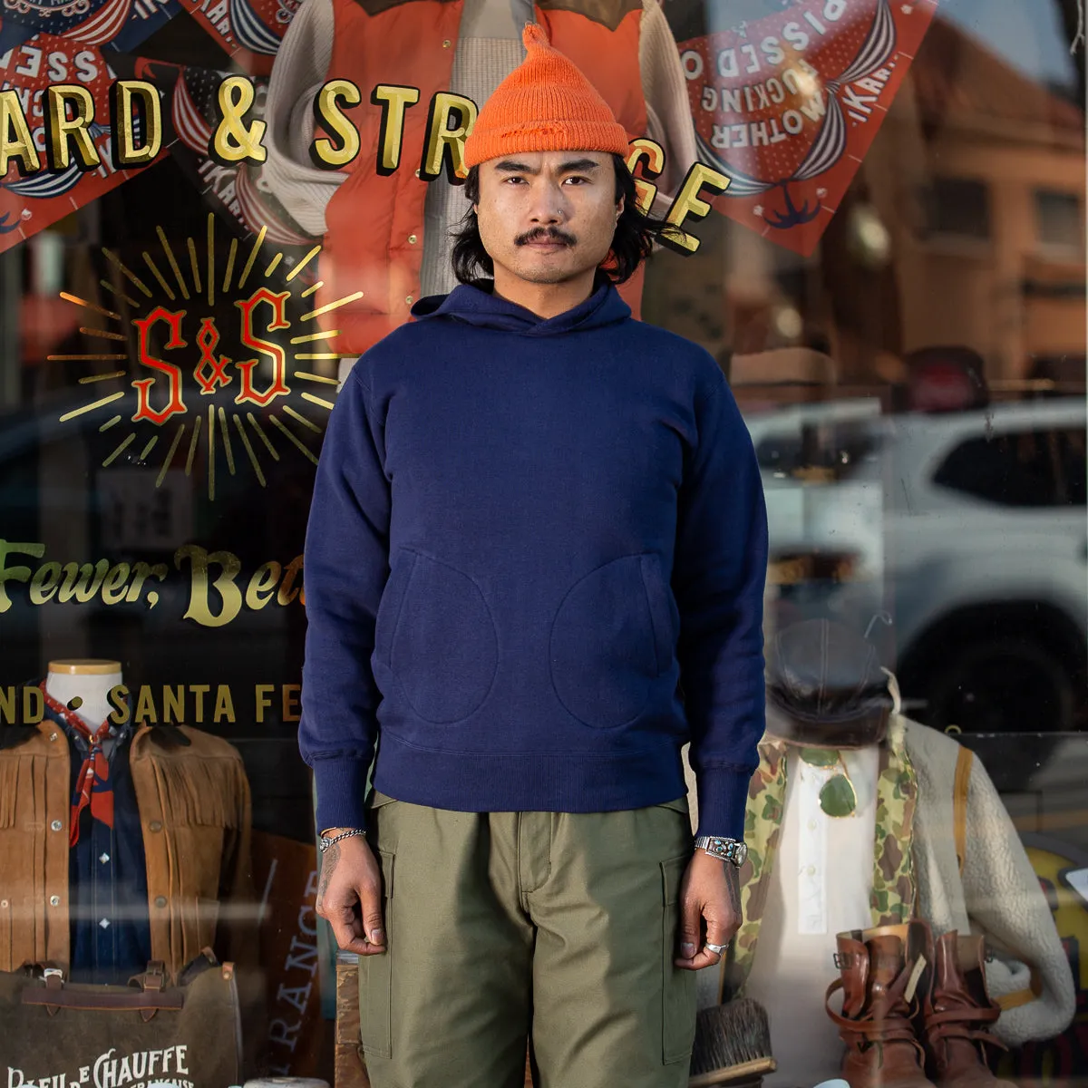 Boxing Glove Pocket Hooded Sweatshirt - Navy sold by Standard and Strange product image thumbnail 2