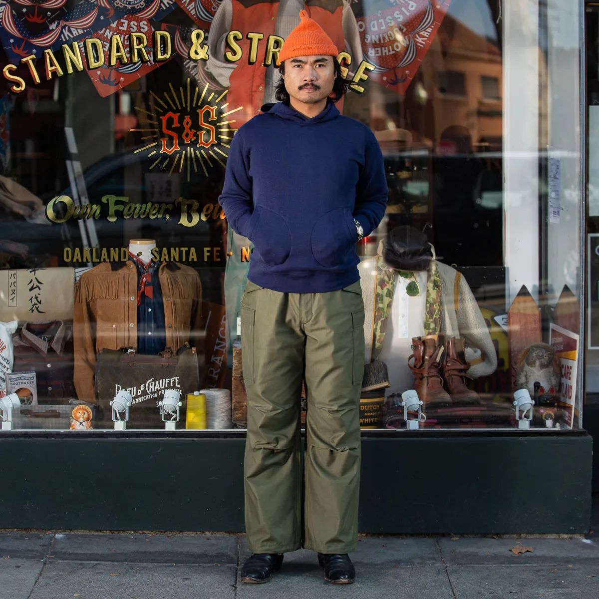 Boxing Glove Pocket Hooded Sweatshirt - Navy sold by Standard and Strange product image thumbnail 3