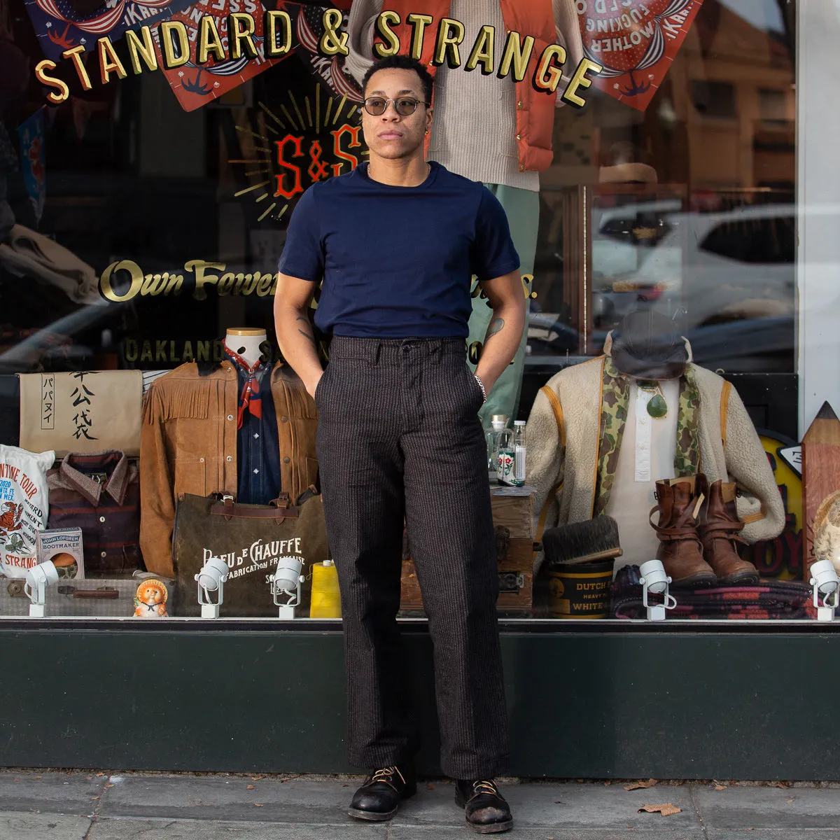 1950s Lightweight Loopwheeled Tee - Ink Blue sold by Standard and Strange product image thumbnail 4