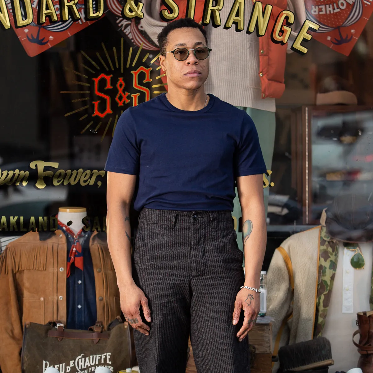 1950s Lightweight Loopwheeled Tee - Ink Blue sold by Standard and Strange product image thumbnail 3