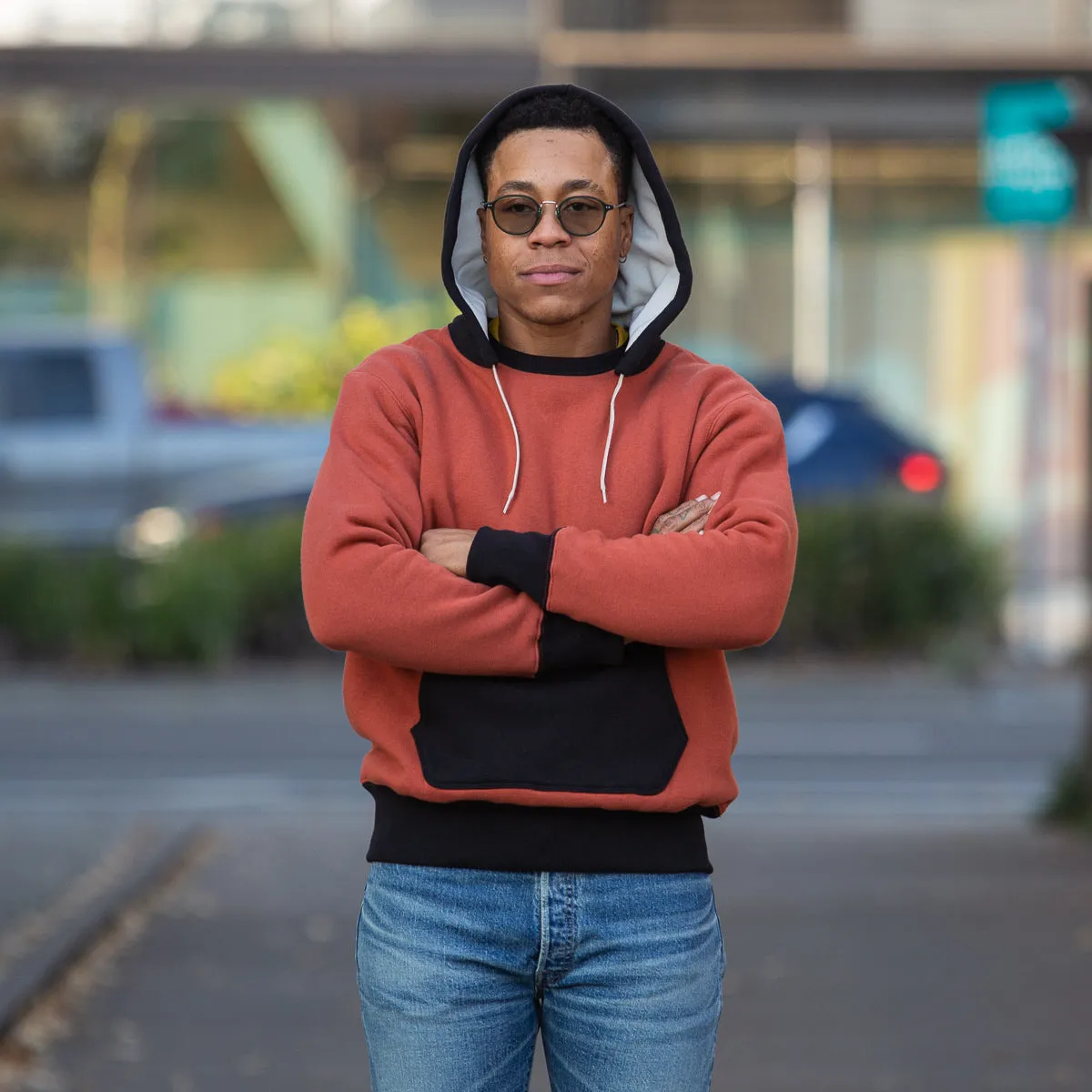 Double Face After-Hooded Sweatshirt - Burgundy/Black sold by Standard and Strange product image thumbnail 3