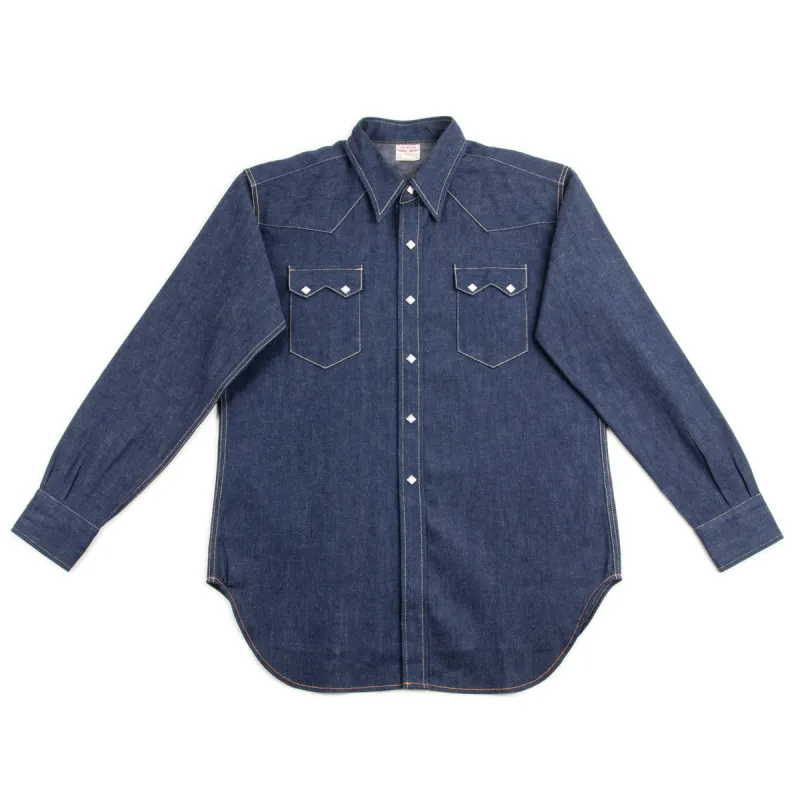 Denim Western Shirt / Sawtooth - Indigo made by The Real McCoy's