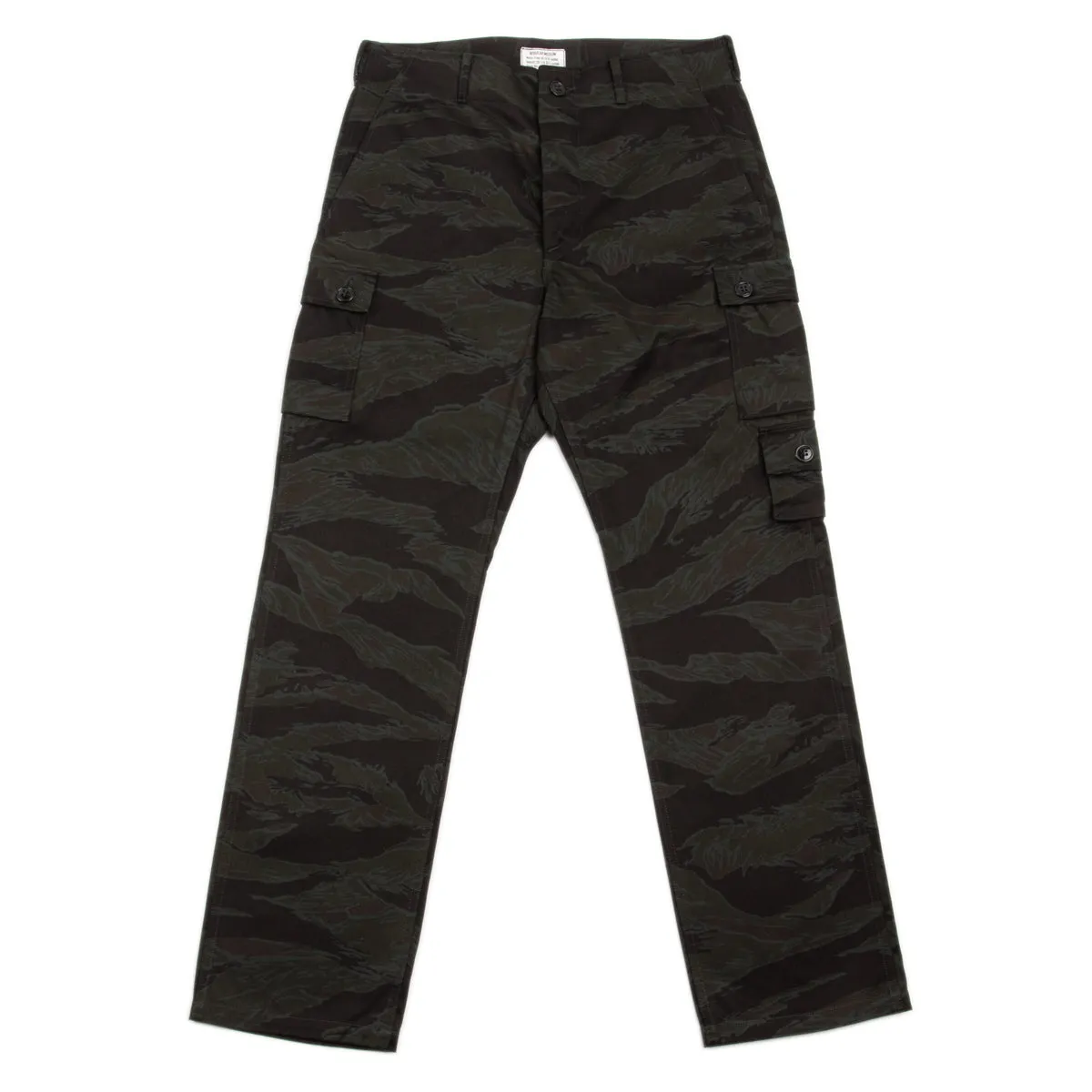Tiger Camouflage Trousers - Black Over-dye sold by Standard and Strange