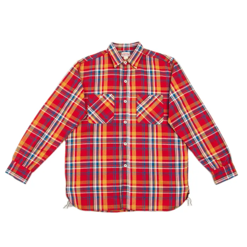 8HU Check Flannel Shirt - Red sold by Standard and Strange