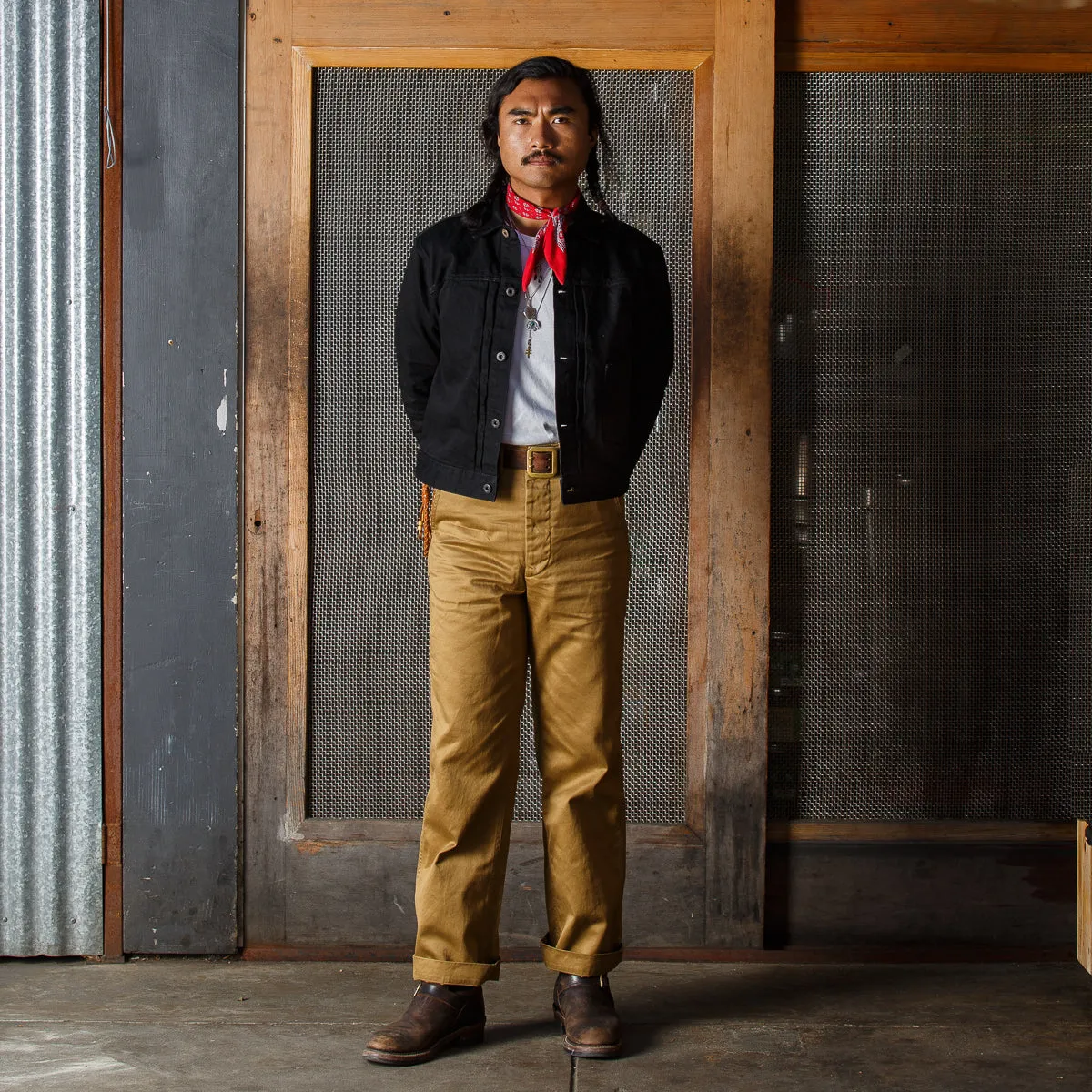 Khaki Chino Trousers Type 2 - Beige (Unhemmed) sold by Standard and Strange product image thumbnail 2