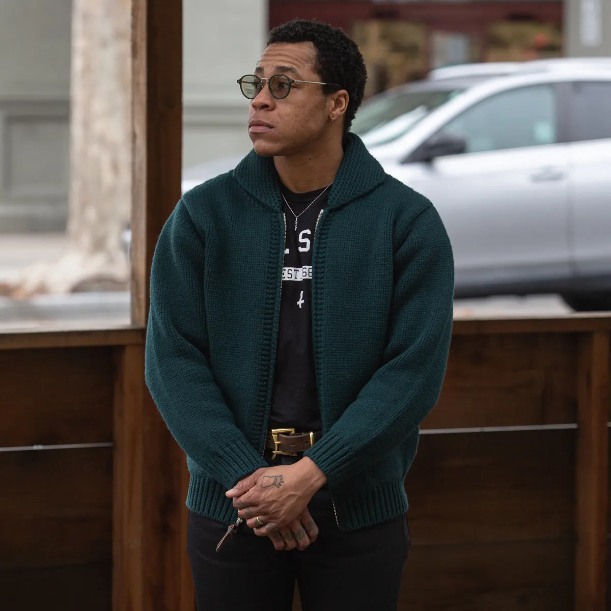 Heavy Wool Cashmere Sweater - Green sold by Standard and Strange product image thumbnail 2