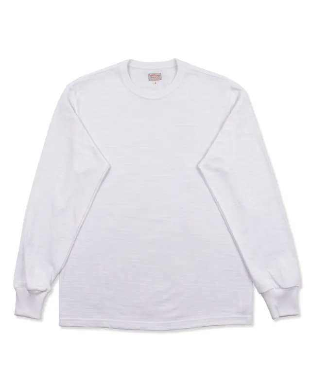 Loopwheeled Athletic Longsleeve Tee - White sold by Standard and Strange
