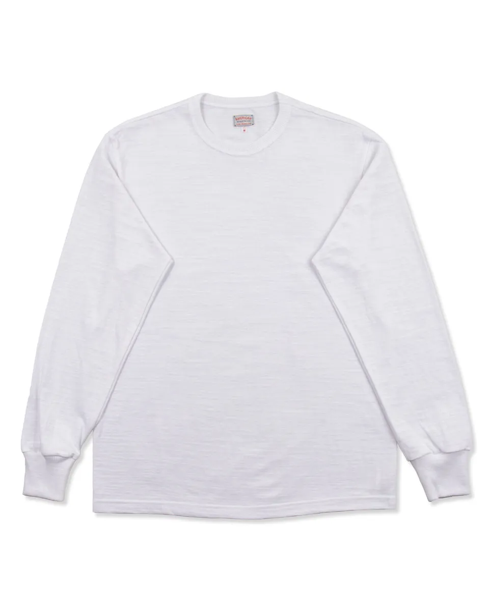 Loopwheeled Athletic Longsleeve Tee - White sold by Standard and Strange