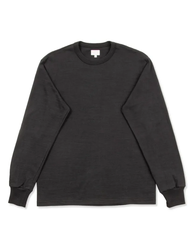 Loopwheeled Athletic Longsleeve Tee - Black sold by Standard and Strange