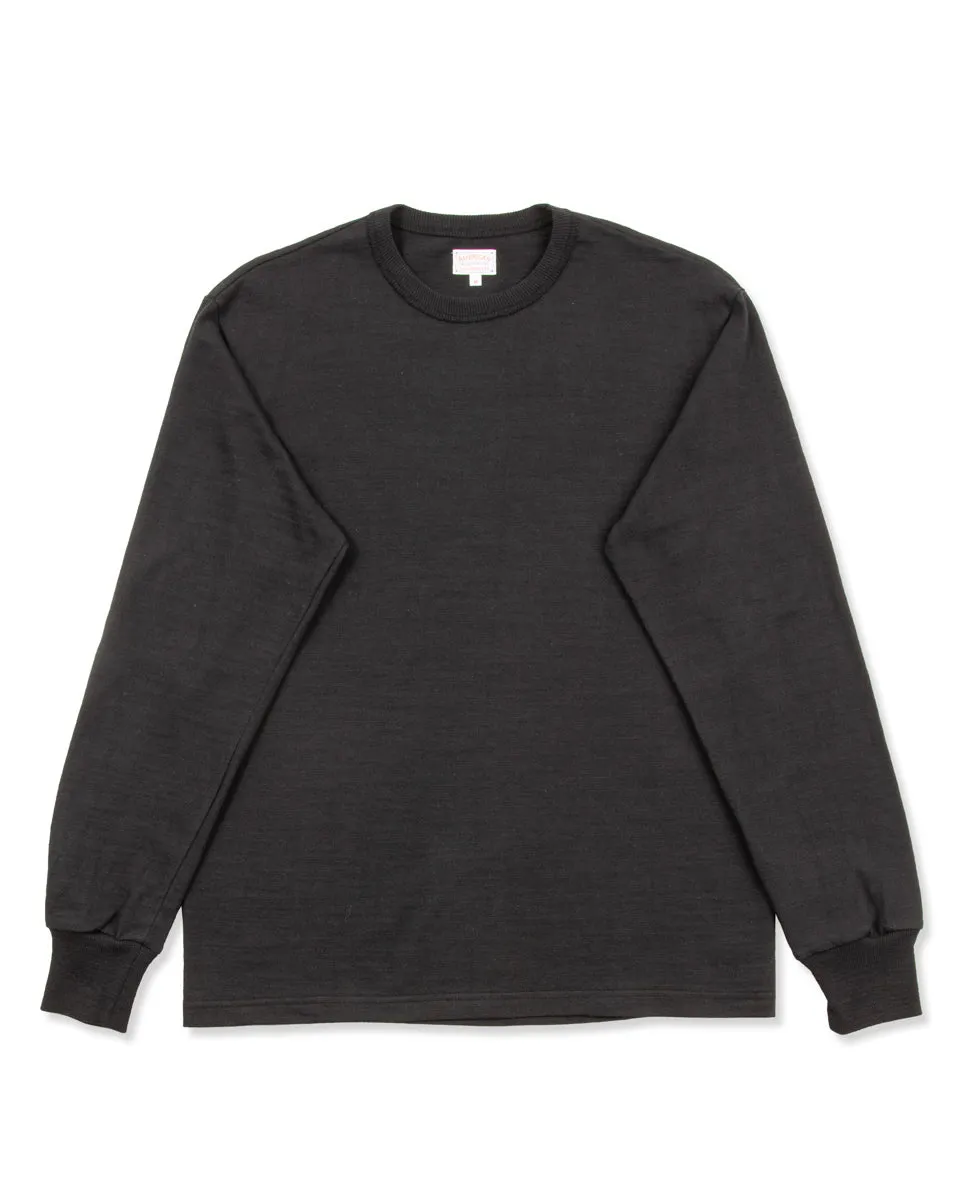 Loopwheeled Athletic Longsleeve Tee - Black sold by Standard and Strange