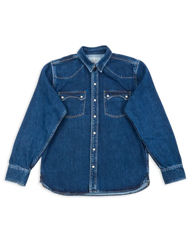 Modern Western Shirt - Stone Washed 11oz Denim sold by Standard and Strange