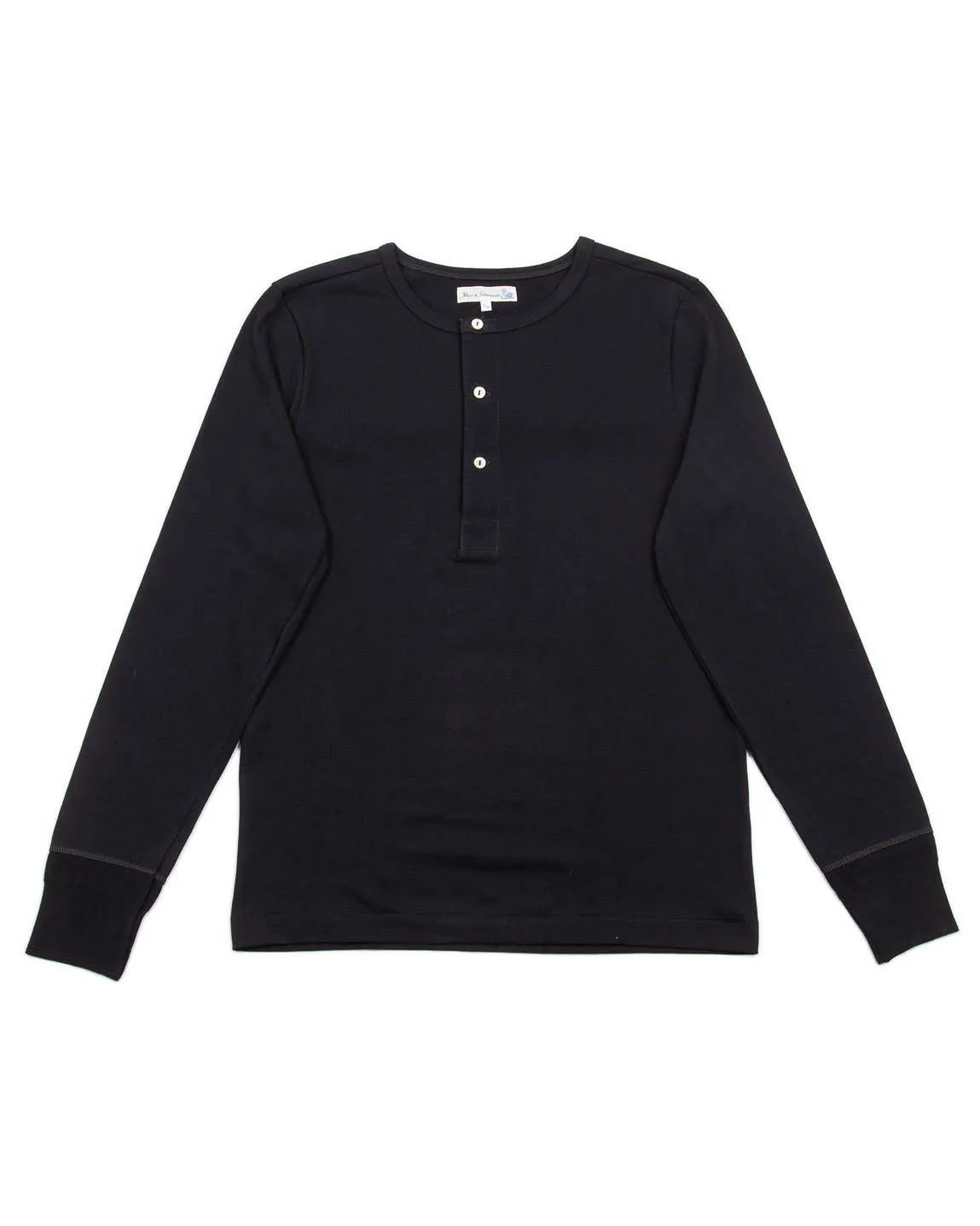 206 Loopwheeled LS Henley - Charcoal sold by Standard and Strange
