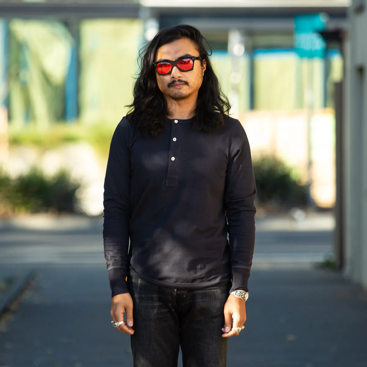 206 Loopwheeled LS Henley - Charcoal sold by Standard and Strange product image thumbnail 5