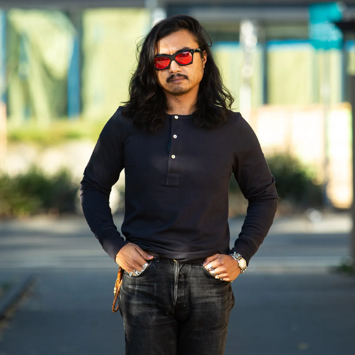 206 Loopwheeled LS Henley - Charcoal sold by Standard and Strange product image thumbnail 4