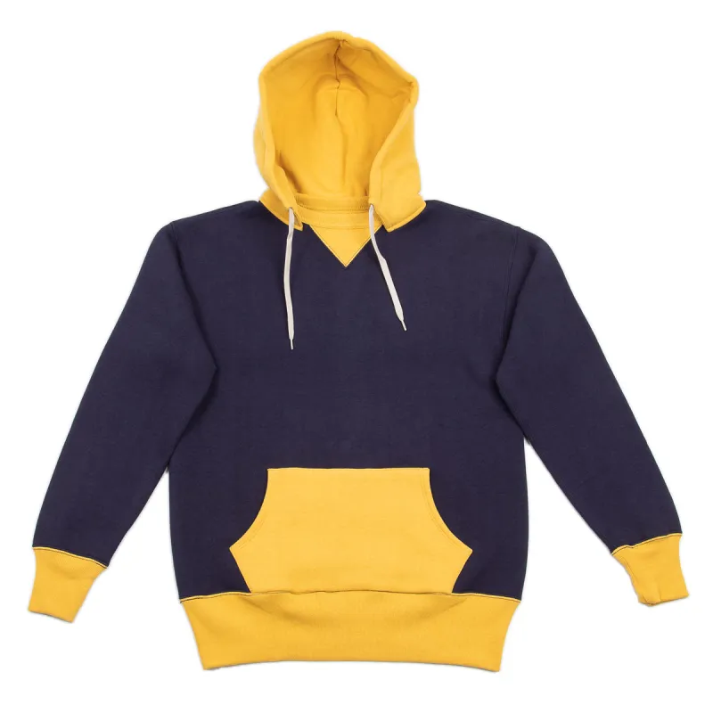 Loopwheel After Hooded Parka - Blue/Yellow sold by Standard and Strange