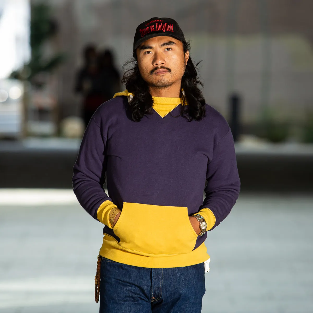 Loopwheel After Hooded Parka - Blue/Yellow sold by Standard and Strange product image thumbnail 2