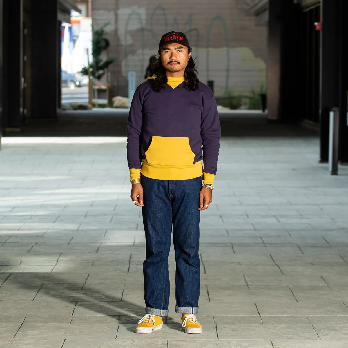 Loopwheel After Hooded Parka - Blue/Yellow sold by Standard and Strange product image thumbnail 3