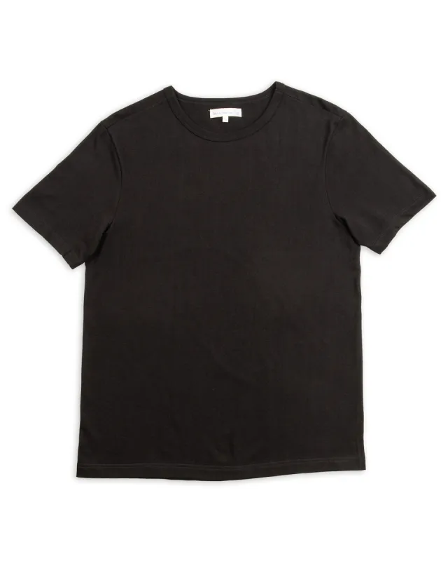 1950s Lightweight Loopwheeled Tee - Black sold by Standard and Strange