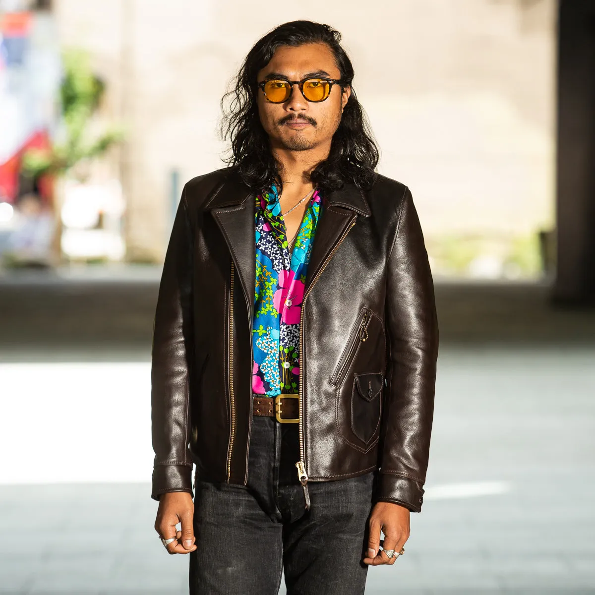 Black Hand Dyed Horsehide Double Rider Jacket (HR-56) sold by Standard and Strange product image thumbnail 3