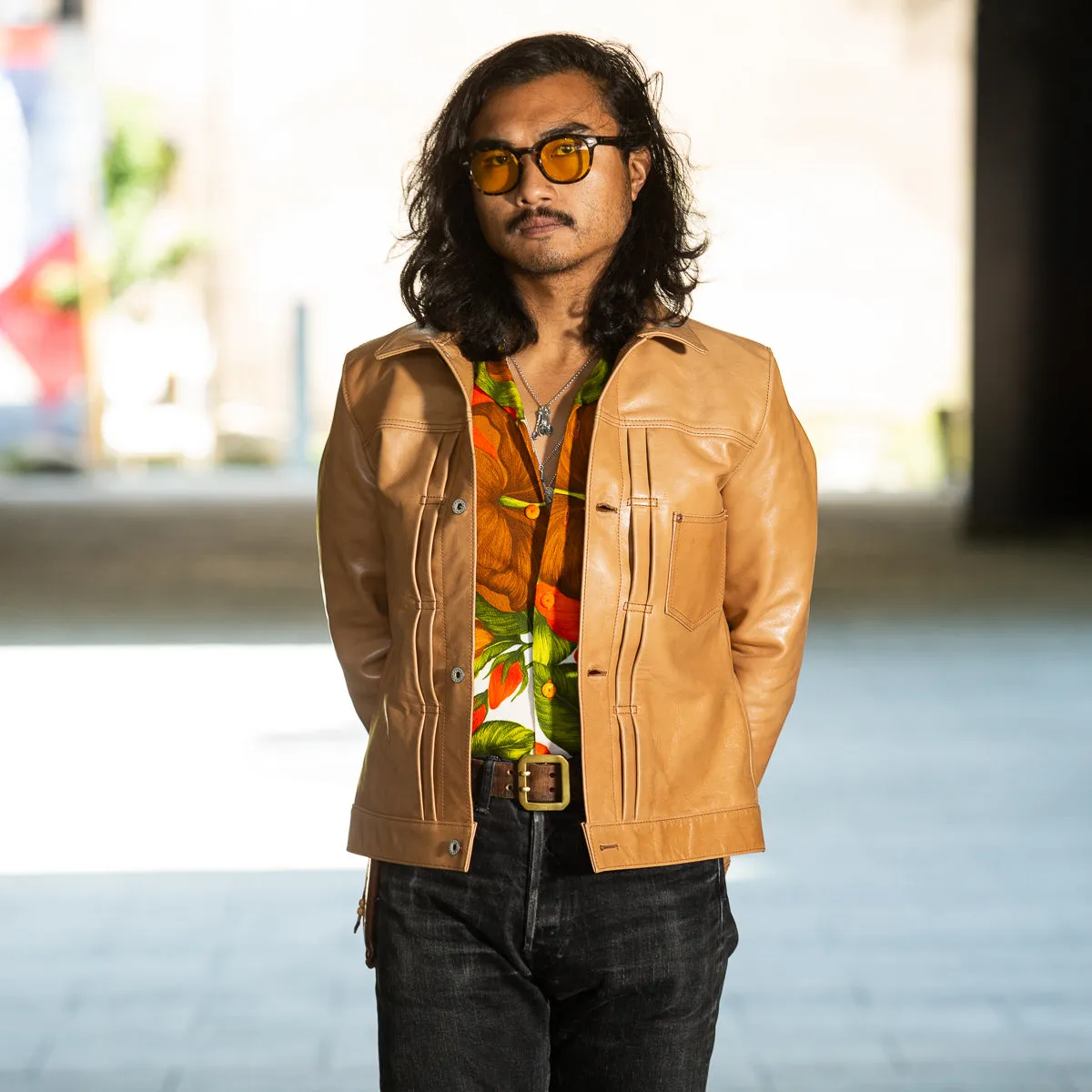 Kakishibu Persimmon Tanned Horsehide Type Jacket (KB-140-T) sold by Standard and Strange product image thumbnail 5