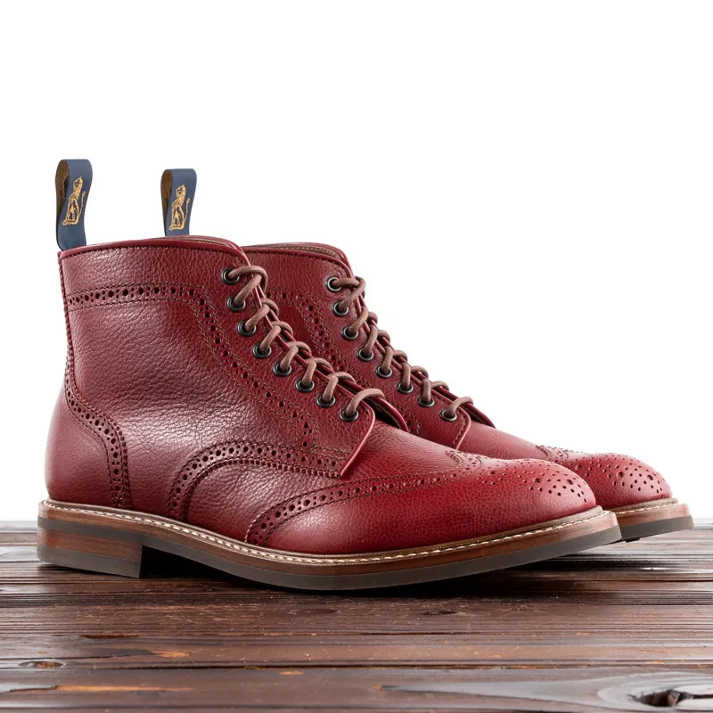 Glover Brogue Boots - Burgundy Vacchetta sold by Standard and Strange