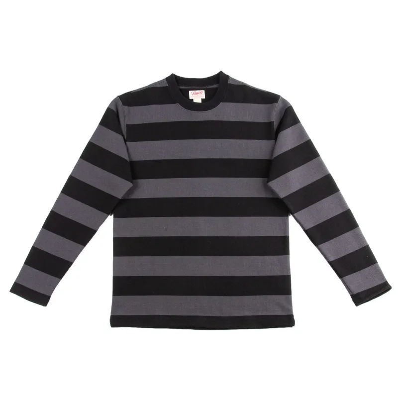 Buco Heavy Stripe Racing Jersey - Gray/Black sold by Standard and Strange
