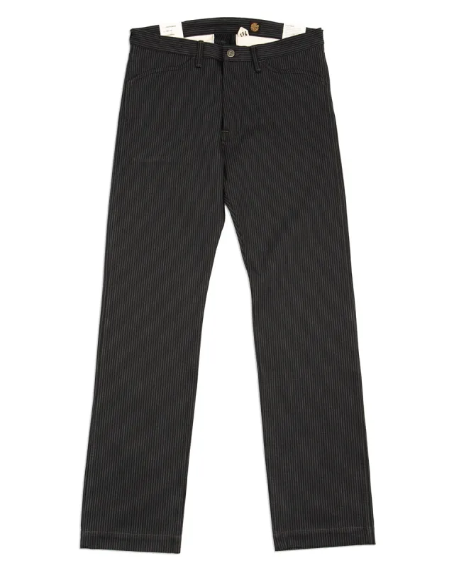 Swearengen Pant - Grey/Black Hickory Stripe made by Indigofera