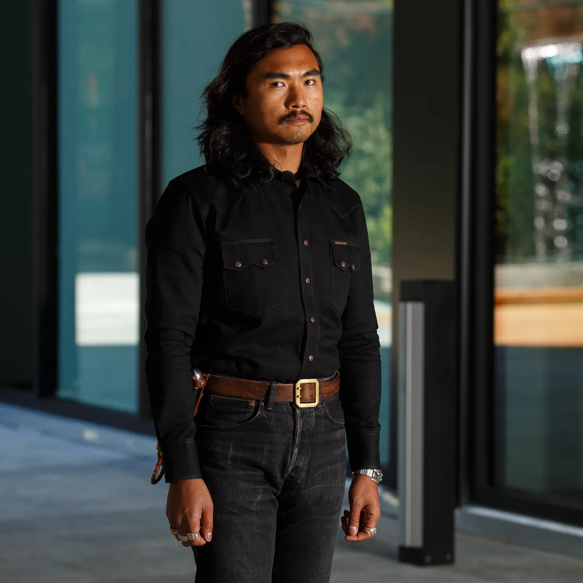 Ryman Shirt - Black Denim sold by Standard and Strange product image thumbnail 3