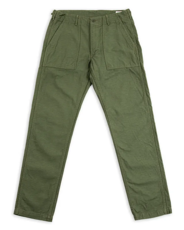 Slim Fit Fatigue Pants - Olive Reverse Sateen sold by Standard and Strange