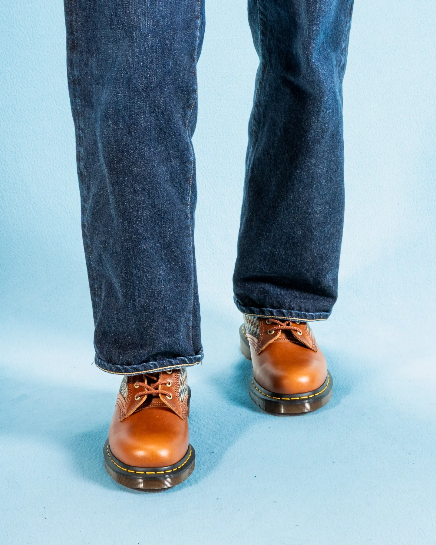 1460 Made in England Lace Up Boots - Amber Tan + Harris Tweed sold by Standard and Strange product image thumbnail 4