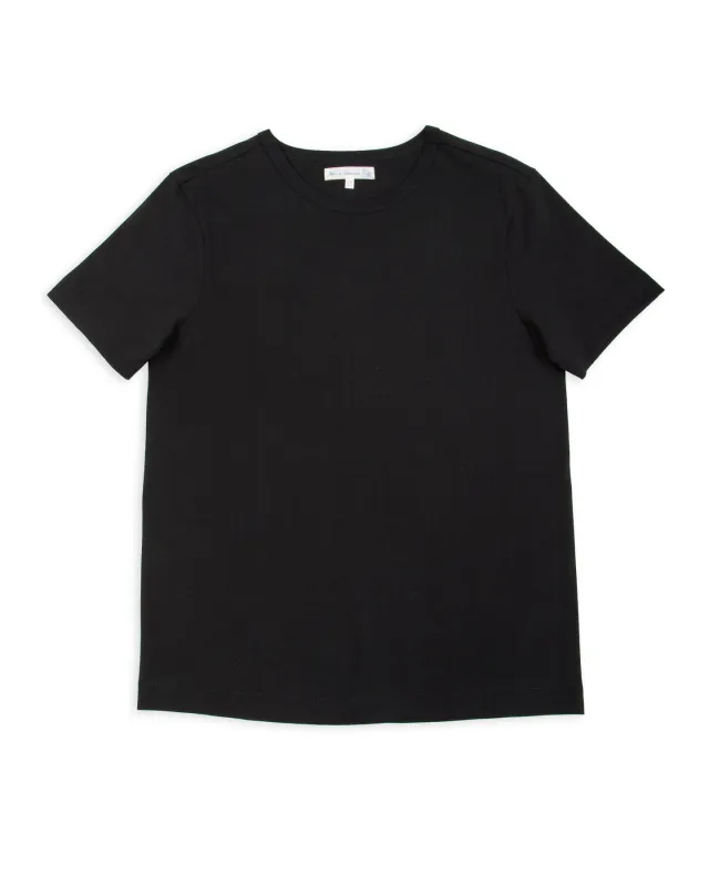 1940s Relaxed Fit Loopwheeled Tee - Deep Black sold by Standard and Strange