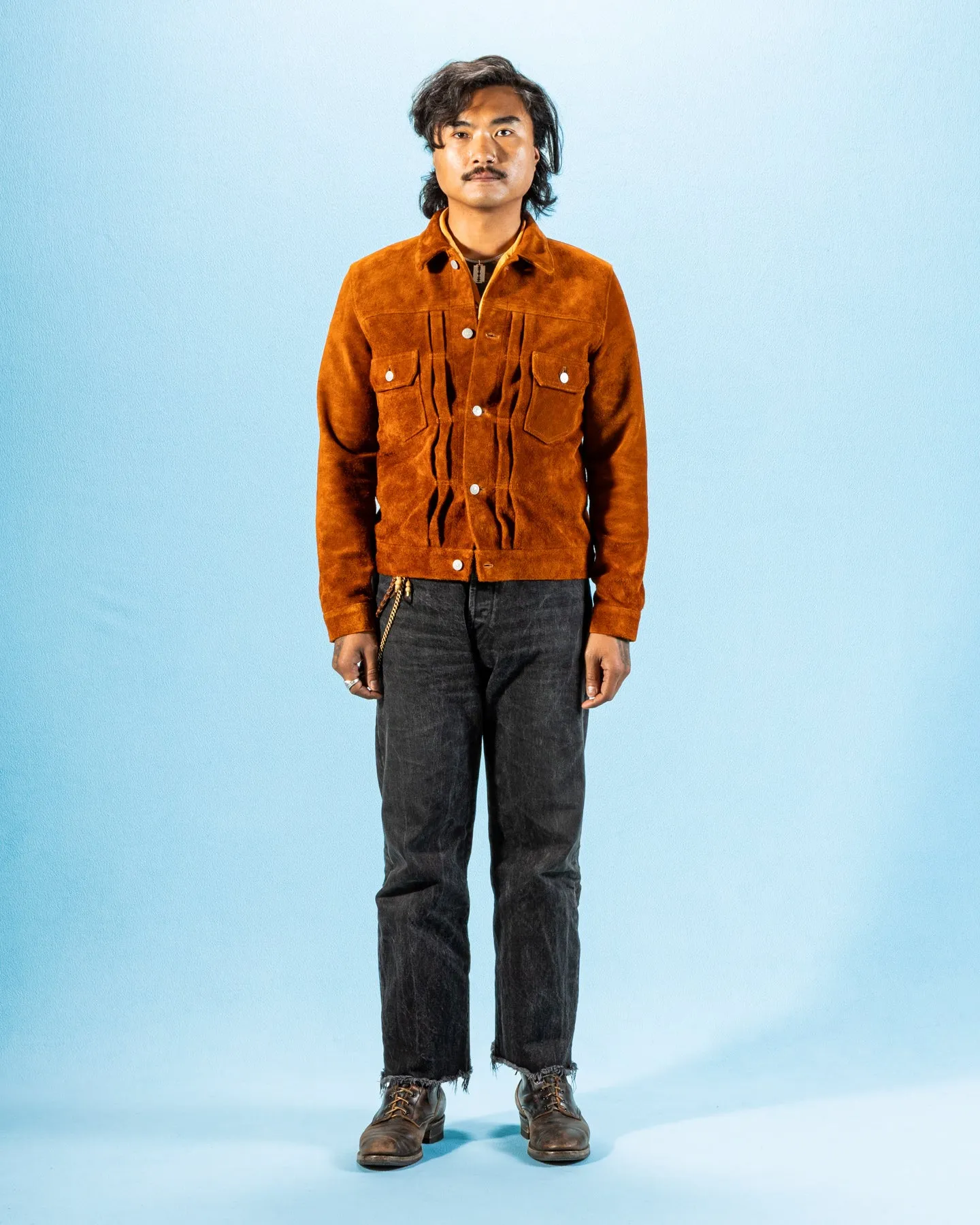 Steer Suede 2nd Type Jean Jacket - Camel (TB-141) sold by Standard and Strange product image thumbnail 3