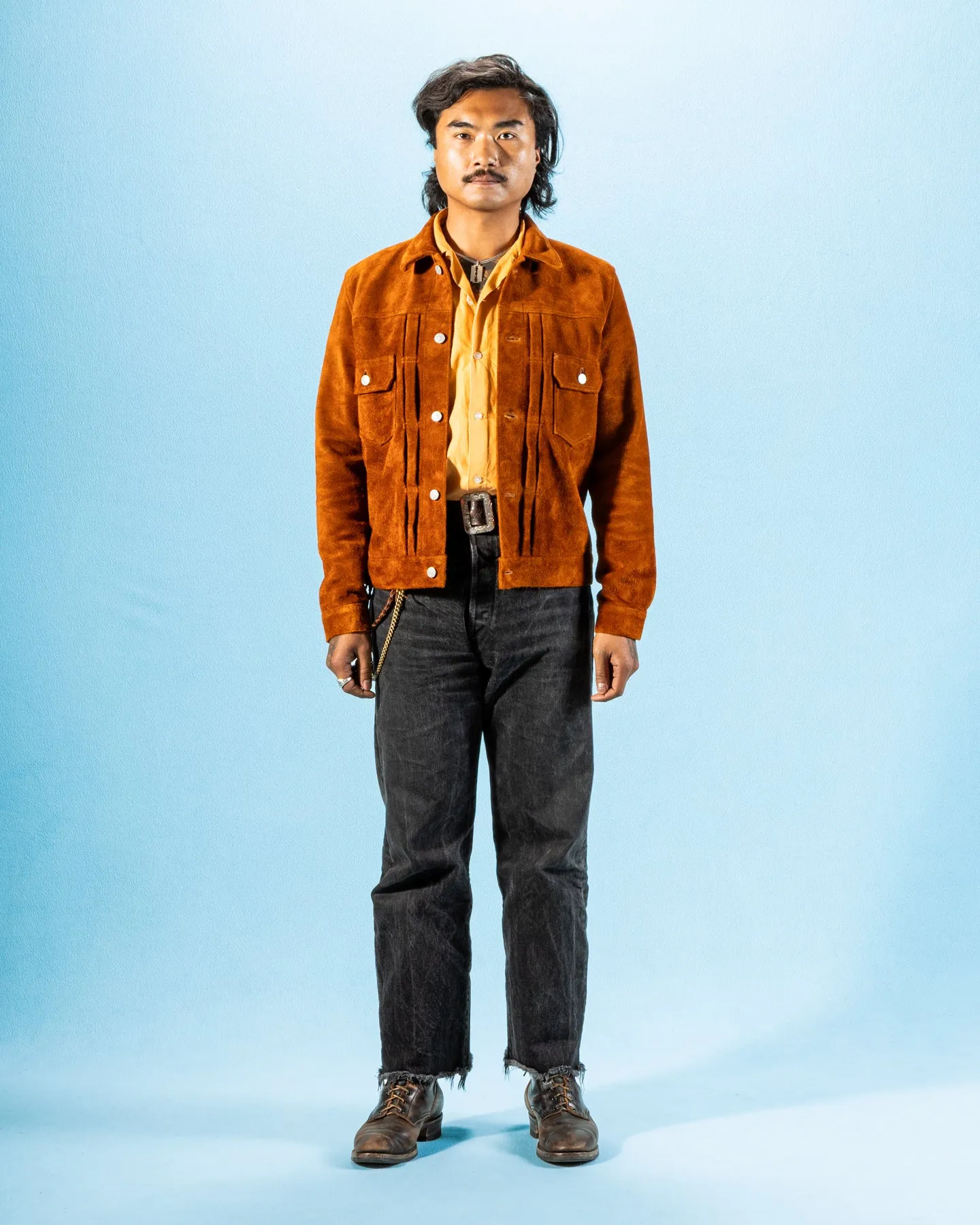 Steer Suede 2nd Type Jean Jacket - Camel (TB-141) sold by Standard and Strange product image thumbnail 4