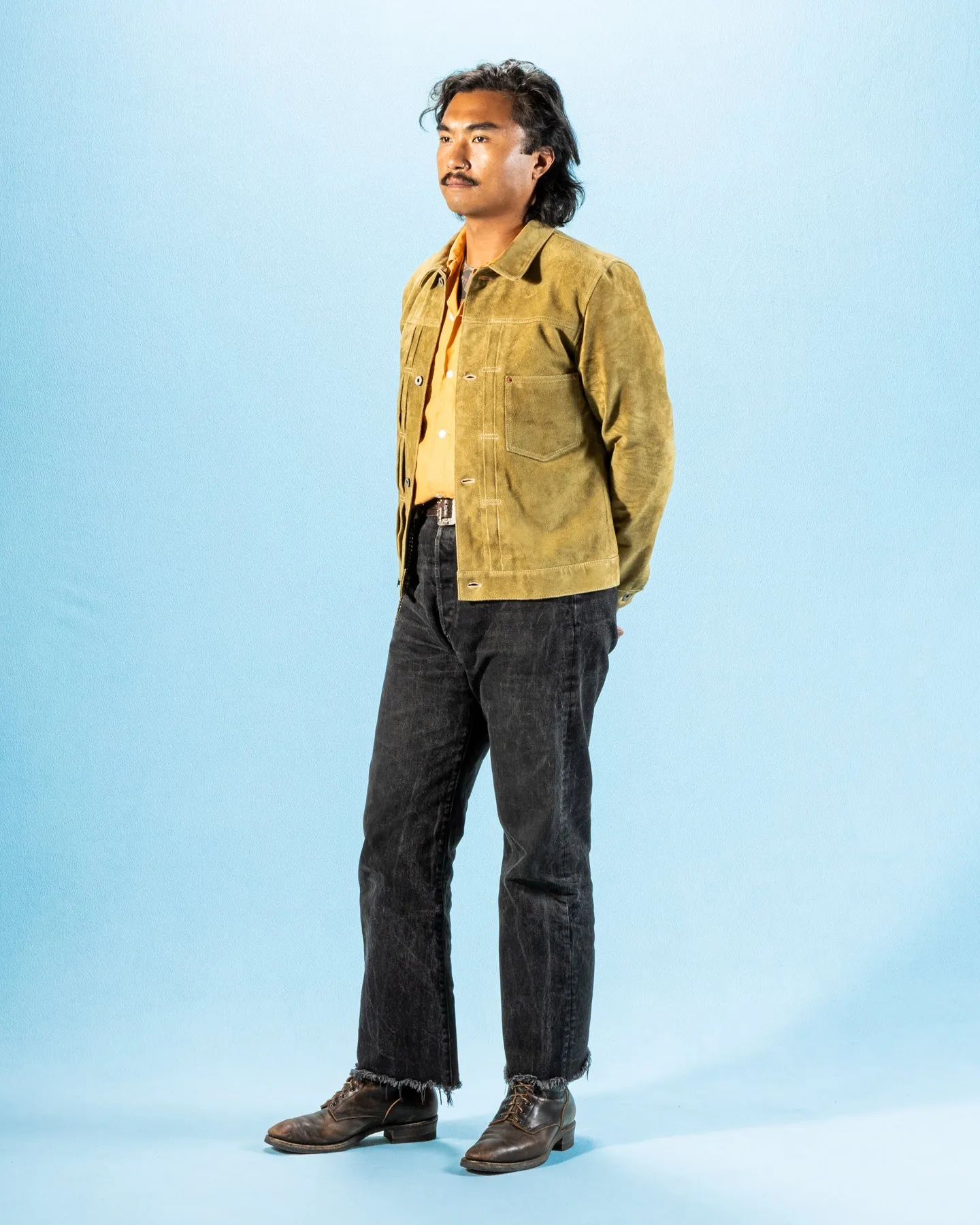 Horse Roughout WWII Type Jean Jacket (HSB-140-T) - Khaki sold by Standard and Strange product image thumbnail 5