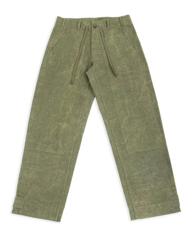 Raka Pant - Forest Green Crackle Enzyme Canvas sold by Standard and Strange