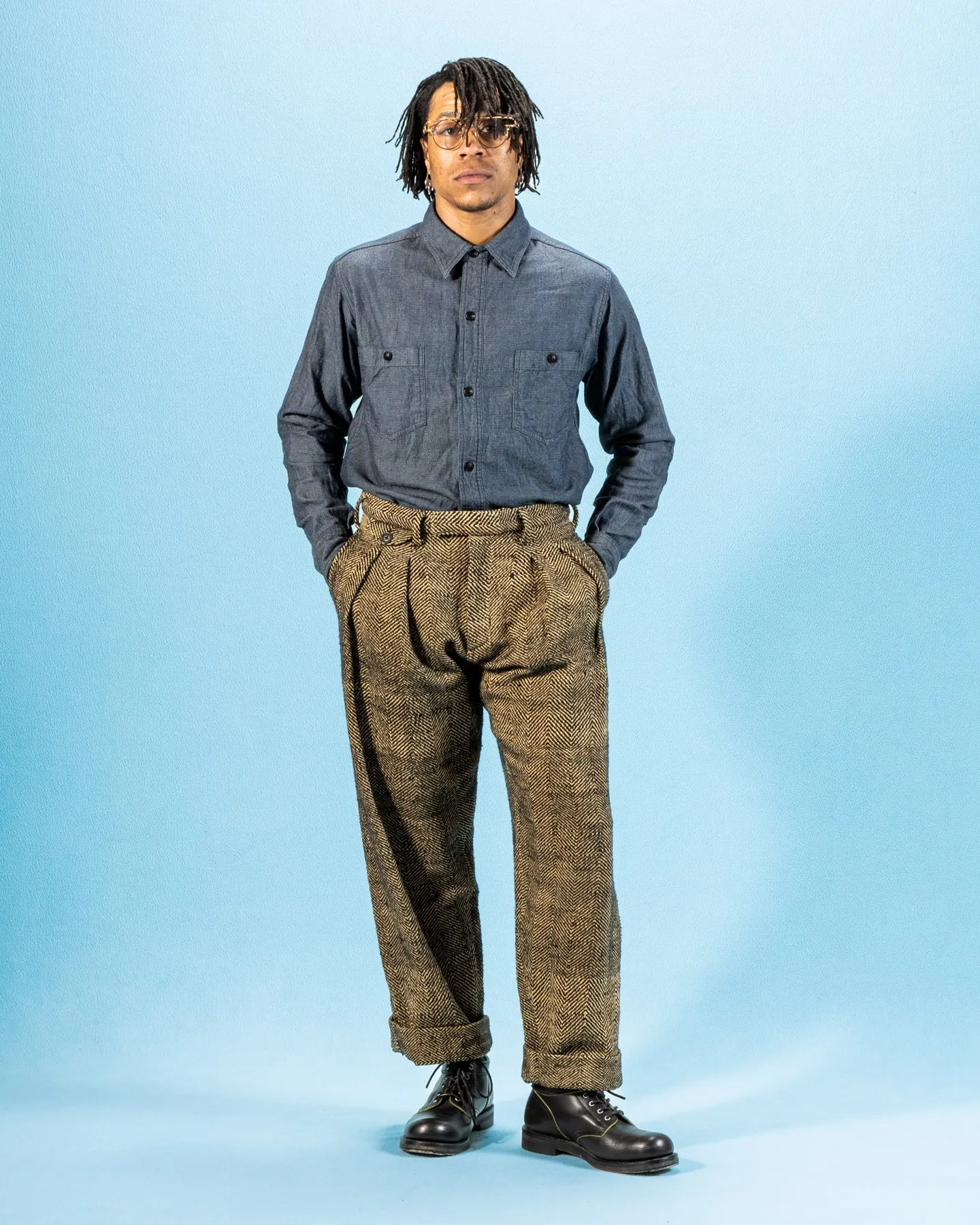 Shakoor Pant - Handwoven Iron Black/Tan HB sold by Standard and Strange product image thumbnail 3