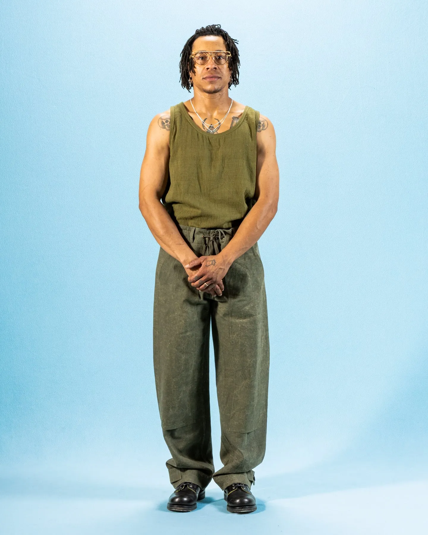 Ripley Tank - Handwoven Forest Green Kala Cotton sold by Standard and Strange product image thumbnail 3