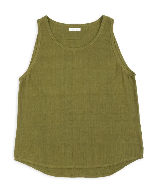 Ripley Tank - Handwoven Forest Green Kala Cotton sold by Standard and Strange