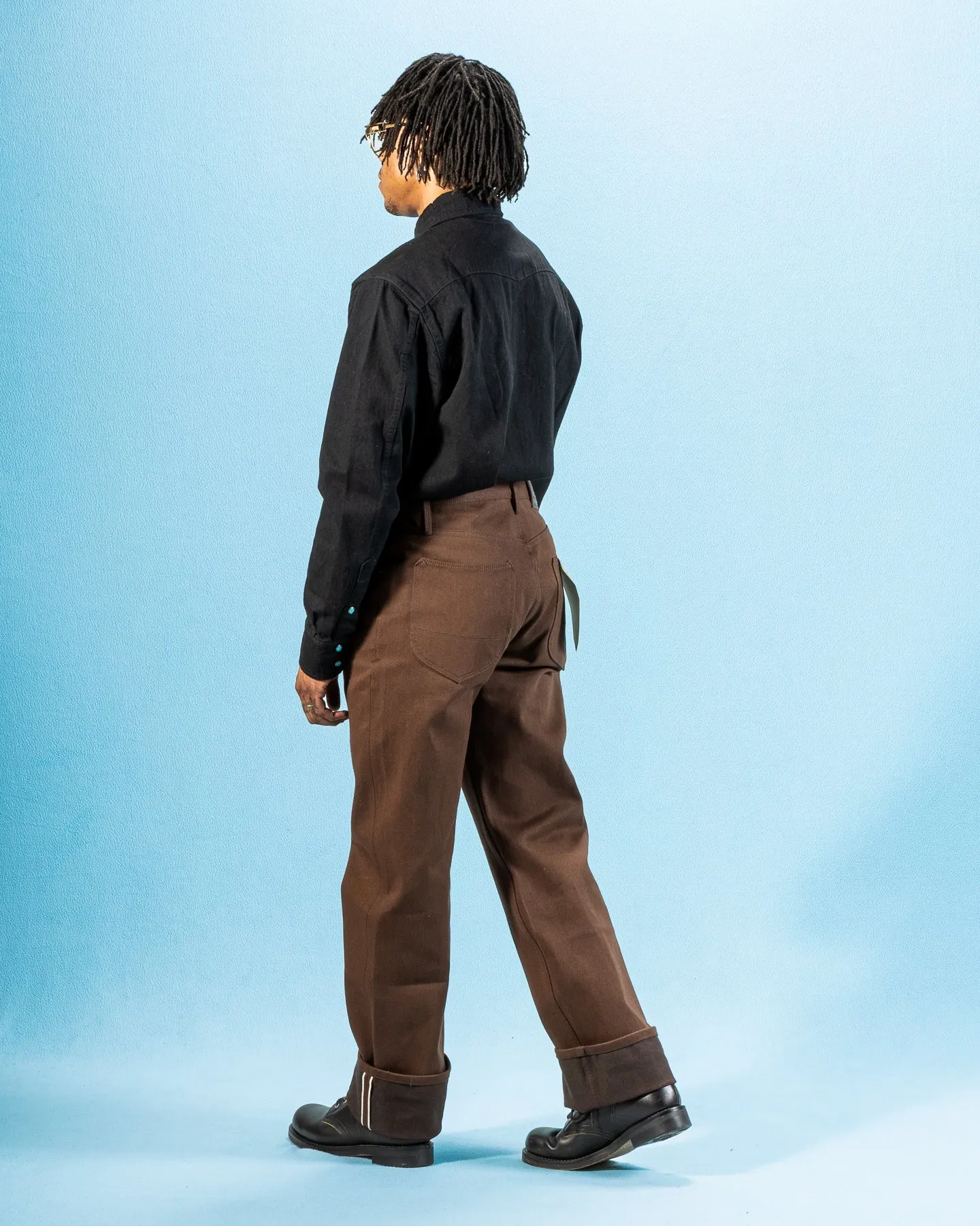 Modesto Straight Fit - 15oz Dark Brown Denim sold by Standard and Strange product image thumbnail 5