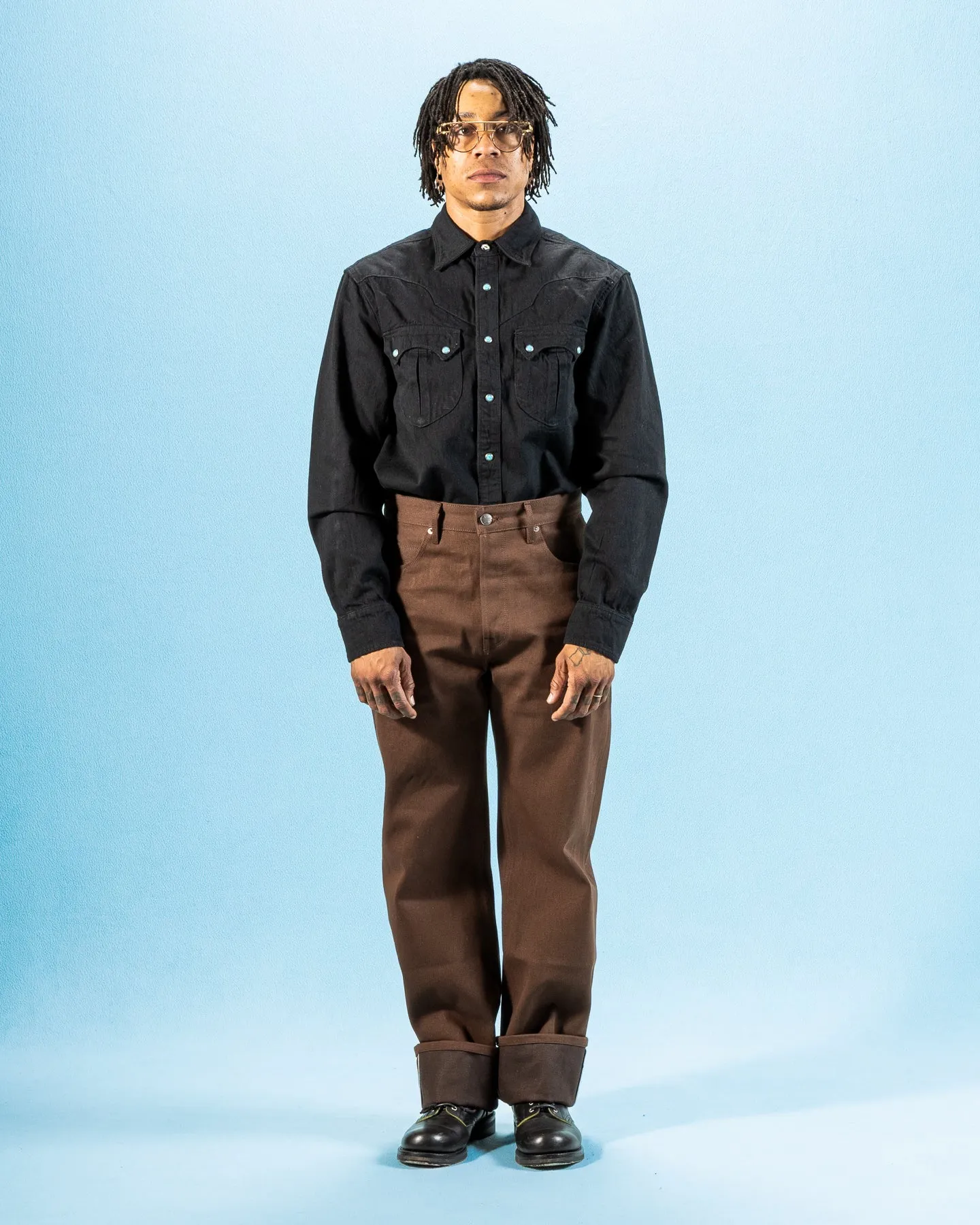 Modesto Straight Fit - 15oz Dark Brown Denim sold by Standard and Strange product image thumbnail 3