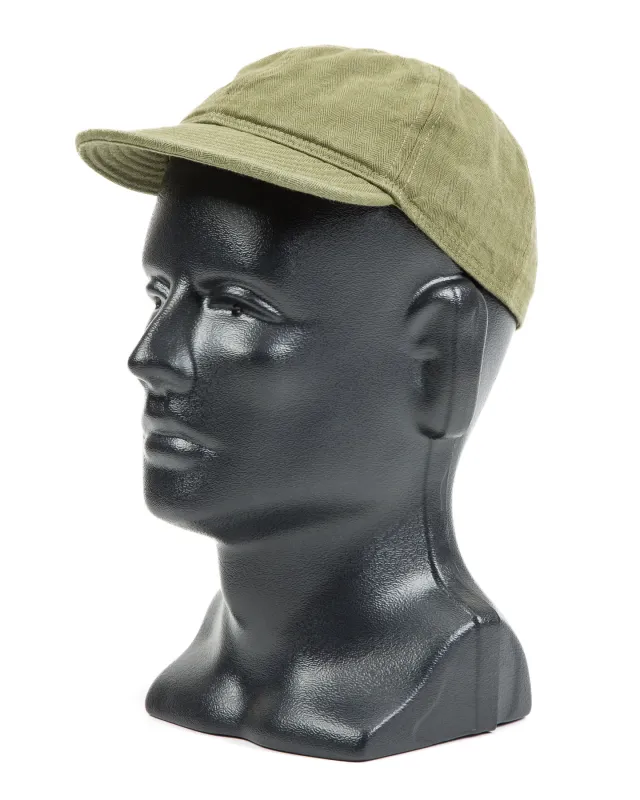 Tail End Charlie Cap - Olive Drab HBT sold by Standard and Strange