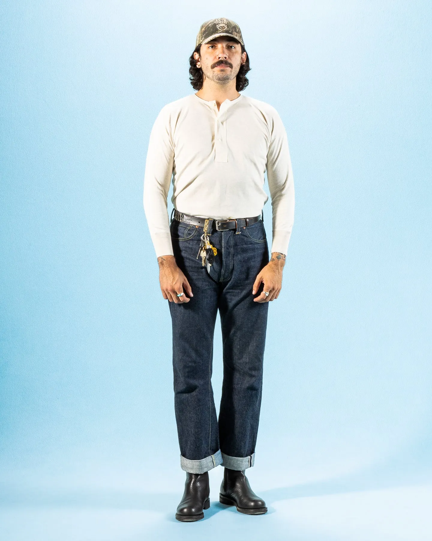 Interlock Henley Neck L/S - Ecru Heather sold by Standard and Strange product image thumbnail 3