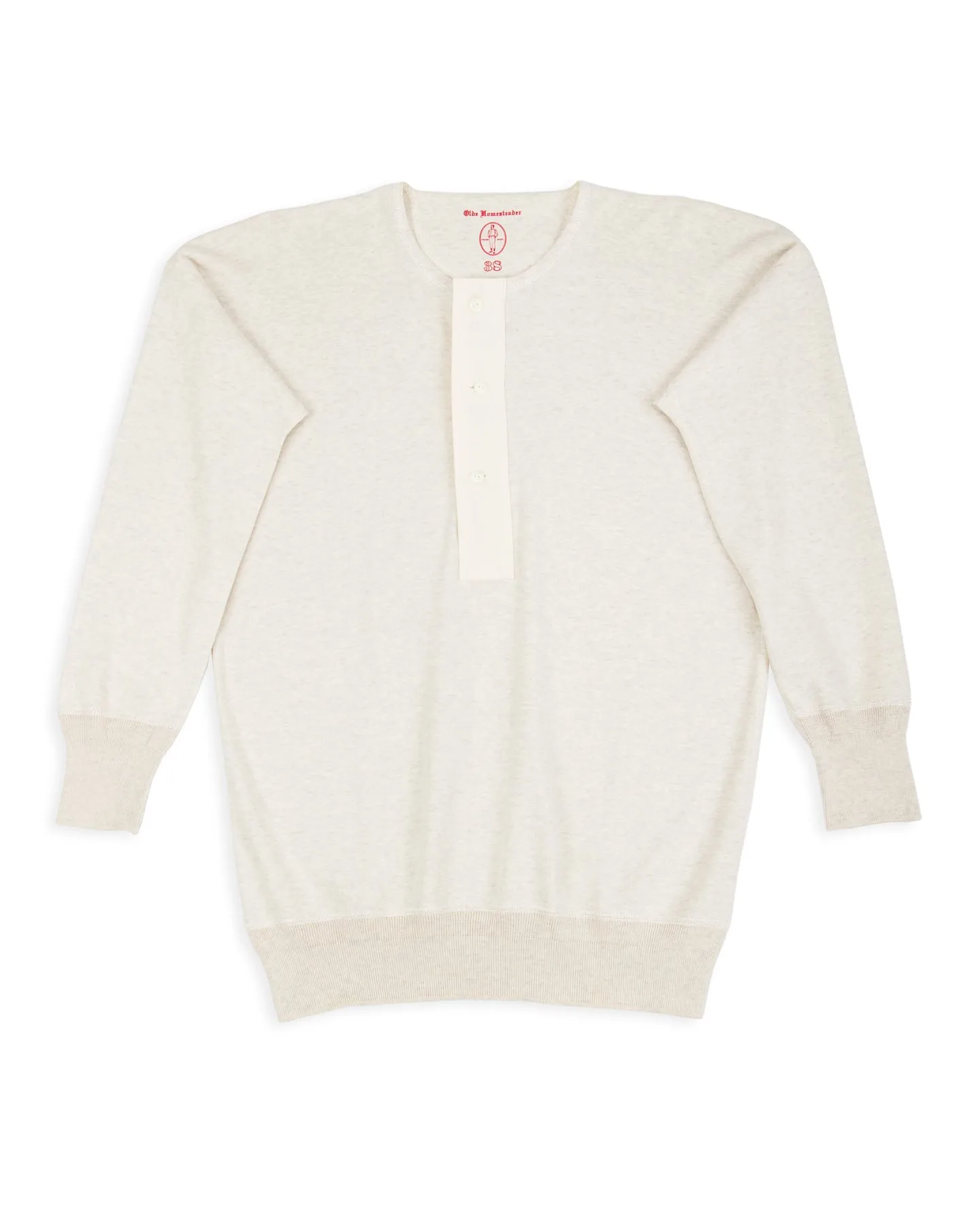 Interlock Henley Neck L/S - Ecru Heather sold by Standard and Strange