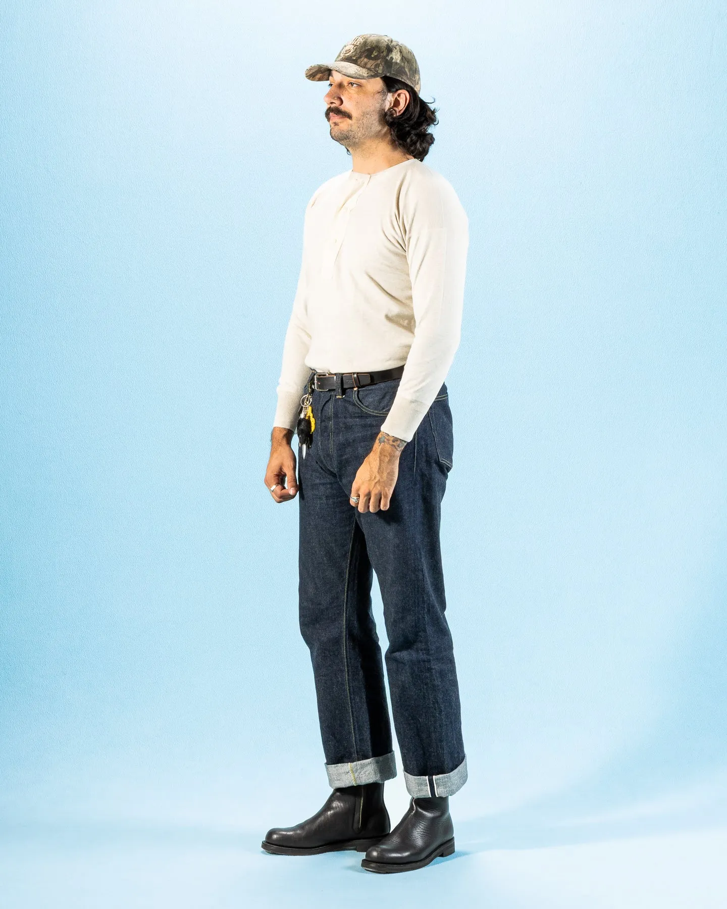 Interlock Henley Neck L/S - Ecru Heather sold by Standard and Strange product image thumbnail 4